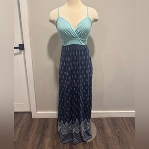 Teal and Navy Maxi Dress size Medium
